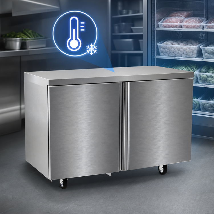 Product image #4 for Delfield 64-Inch Two-Section Worktop Freezer with 2 Doors