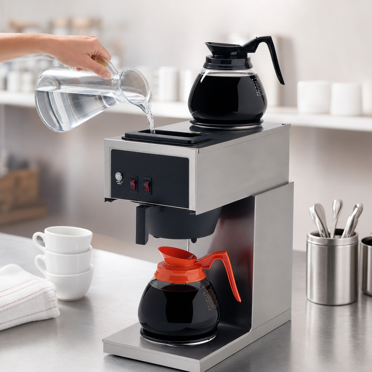 Product image #4 for Bloomfield Koffee King® 2-Warmer Low-Profile Pour-Over Commercial Drip Coffee Brewer, Manual Fill, 120V