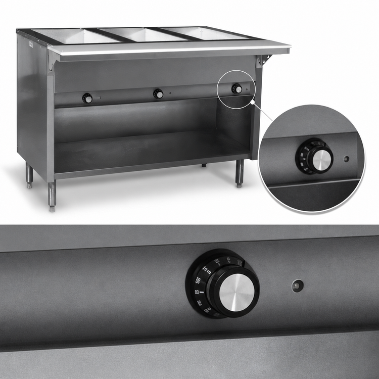 Product image #4 for Spec-Master 48-Inch Electric Hot Food Table with 3 Wet/Dry Wells, Enclosed Base, and Cutting Board