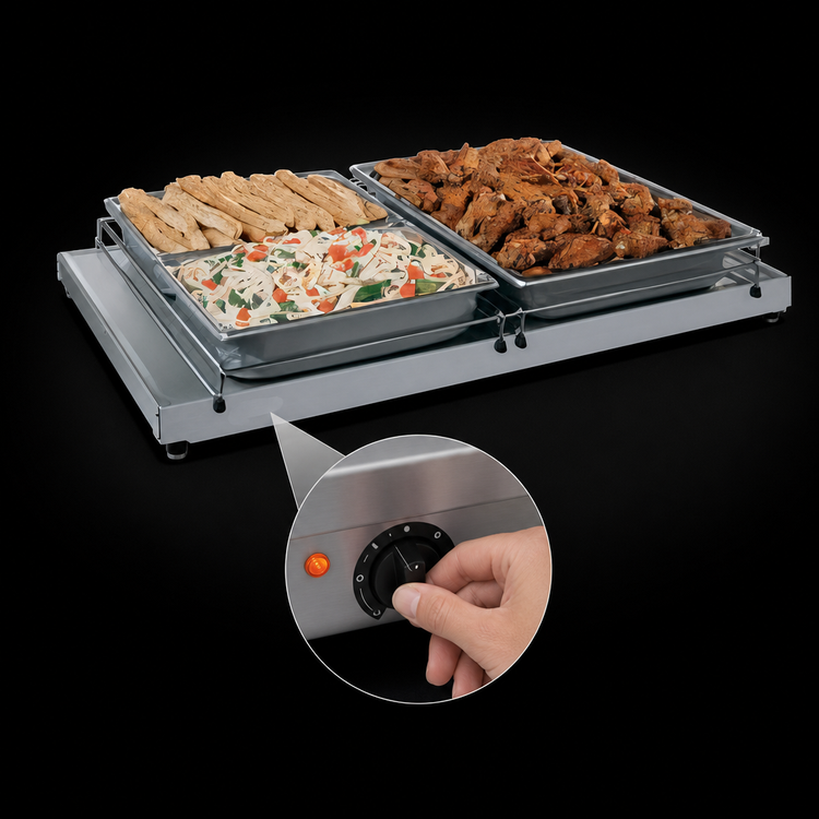 Product image #4 for Hatco Glo-Ray Freestanding Heated Shelf, 54" W x 17-1/2" D, Stainless Steel Top, Aluminum Base