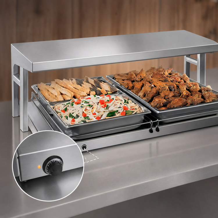 Product image #4 for Hatco Glo-Ray® 48-Inch Freestanding Heated Shelf, 9-3/4-Inch Deep, Stainless Steel Top