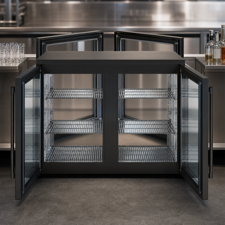 Product image #5 for Perlick PTR48 Pass-Thru Refrigerated Back Bar Cabinet, Two-Section, 48-Inch, Remote Refrigeration