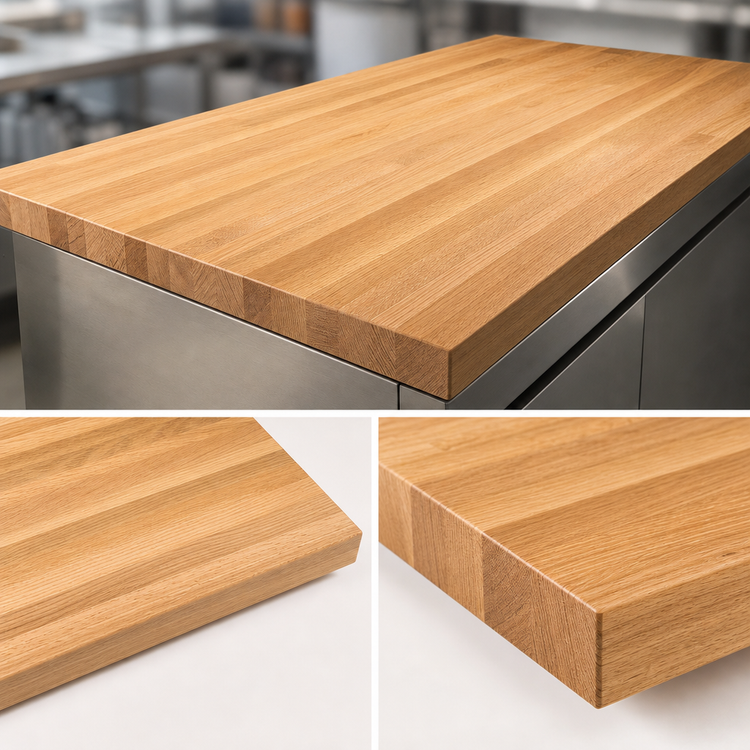 Product image #4 for Appalachian Red Oak Blended Rails Edge Grain Island Countertop, 108 x 38 x 1-1/2 Inches