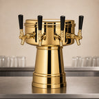 Thumbnail image #4 for Micro Matic USA MTB-4BR Mushroom Draft Beer Tower, 4 Brass Faucets, Countertop, Air-Cooled, Polished Brass
