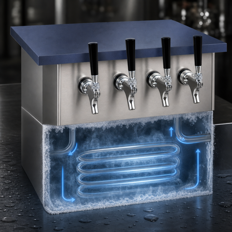 Product image #4 for Glastender 14-Inch Underbar Glycol-Cooled 4-Faucet Draft Dispensing Tower