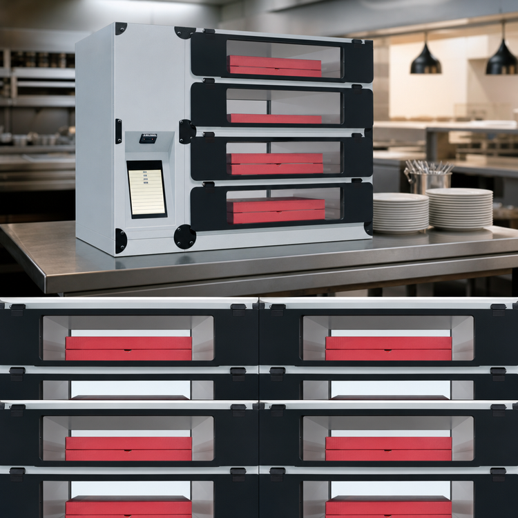 Product image #4 for Hatco Flav-R 2-Go™ Countertop Pizza Locker System, 77-7/8-Inch Wide, 4 Lockers, 120V