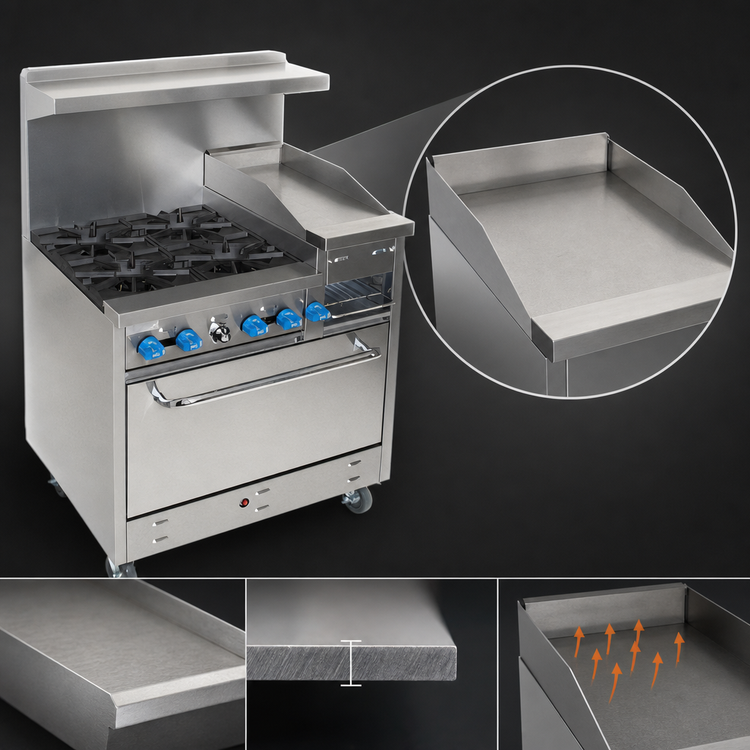 Product image #5 for Comstock-Castle F330-12B 36-Inch Gas Raised Griddle Range with 4 Star Burners, 12-Inch Griddle, and 31.5-Inch Oven