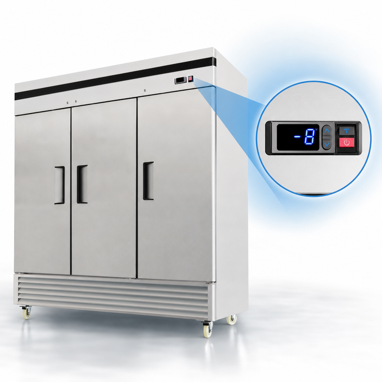 Product image #4 for Atosa 3-Section Bottom-Mount Reach-In Freezer with Solid Locking Doors