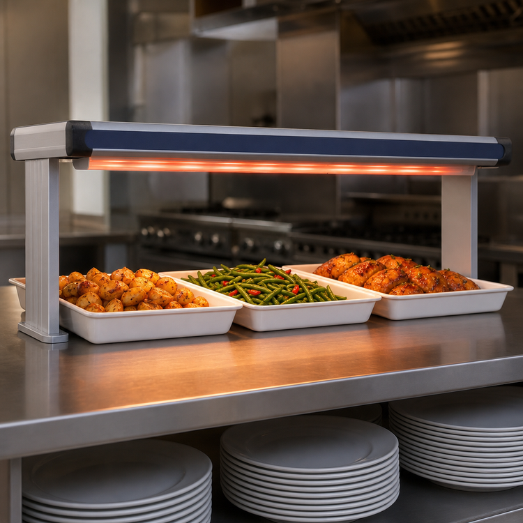 Product image #4 for Hatco Glo-Ray Designer Lighted Dual Strip Heat Lamp, 57-1/2-Inch Wide, Aluminum