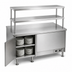 Thumbnail image #4 for Randell RCC-62.5 Modular Chef Service Counter Center Section, 62-1/2-Inch Stainless Steel with Plate Storage Cabinet and Double Overshelf