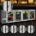 Thumbnail image #4 for Perlick 108-Inch Self-Contained 4-Door Glass Refrigerated Back Bar Cabinet, 33.5 Cu. Ft., Stainless Steel