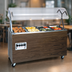 Thumbnail image #4 for Vollrath 2-Series Affordable Portable 3-Well Hot Food Station, Open Storage Base, Buffet Breath Guard with Lights, Cherry Woodgrain, 120/208-240V