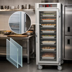 Thumbnail image #4 for Metro C5 C569-SFC-LPFC Mobile Pass-Thru Heated Holding Cabinet, 35 Full-Size Pan Capacity, Clear Glass Doors, Stainless Steel