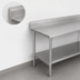 Thumbnail image #4 for John Boos Stallion 108-Inch x 24-Inch Stainless Steel Top Work Table with 5-Inch Backsplash and Undershelf