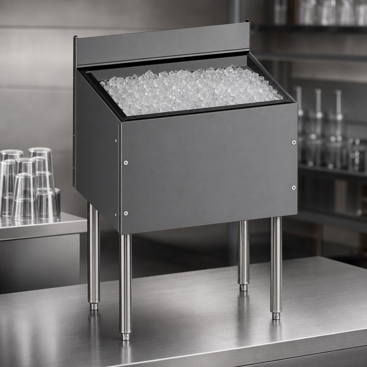 Product image #4 for CHOICE 48-Inch Wide x 24-Inch Deep Underbar Ice Bin with 10-Circuit Cold Plate, 170 lb. Capacity