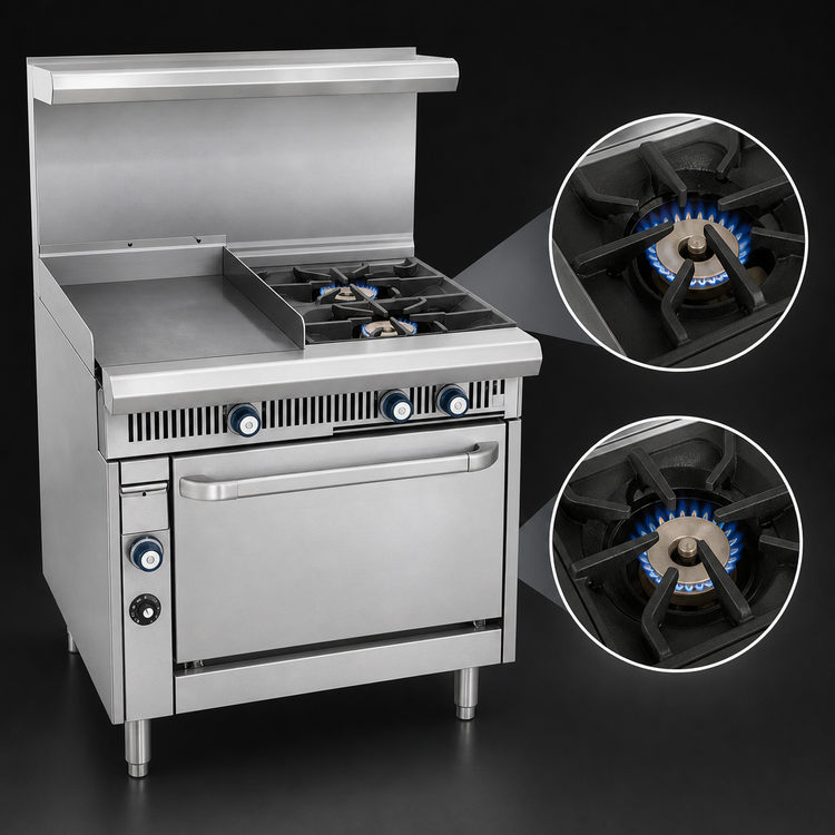 Product image #4 for Imperial Spec Series Heavy Duty 36-Inch Gas Range with 24-Inch Griddle, 2 Open Burners, and Standard Oven