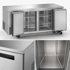 Thumbnail image #4 for Hoshizaki Steelheart ULR60B 60-Inch Two-Section Undercounter Refrigerator, 17.22 Cu. Ft., Stainless Steel, Solid Doors