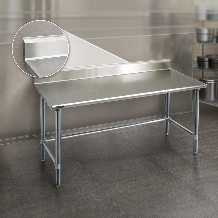 Product image #4 for Eagle Spec-Master 84-Inch x 30-Inch Stainless Steel Work Table with 4-1/2-Inch Backsplash