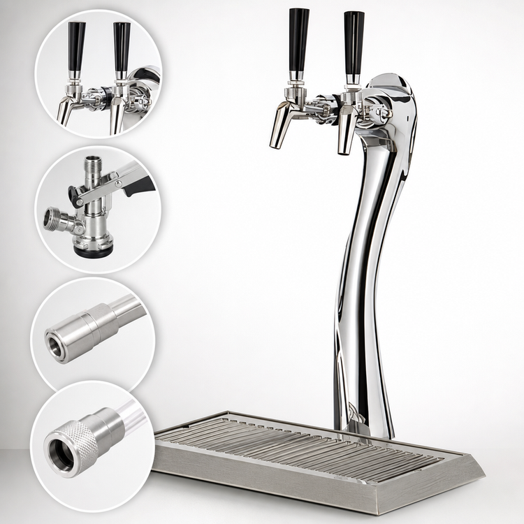 Product image #4 for Perlick Lucky Style 2-Faucet Chrome Wine Dispensing Kit