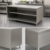Thumbnail image #4 for BK Resources Open Front Stainless Steel Chef Table Cabinet Base, 72 x 36 x 34-3/4 Inches