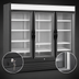 Thumbnail image #4 for Maxx Cold X-Series 72 Cu. Ft. Three-Section Glass Door Merchandiser Freezer — Triple-Pane Heated Glass Doors, Bottom-Mount Compressor
