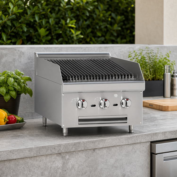 Product image #4 for Southbend Outdoor Gas Countertop Charbroiler, 18-Inch, 316L Stainless Steel, 3 Burners, 60,000 BTU