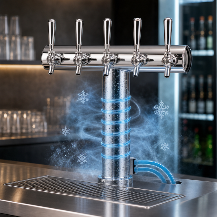 Product image #4 for Havana Countertop Glycol-Cooled 5-Faucet Draft Beer Tower, Chrome Finish