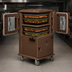 Thumbnail image #5 for Cambro Ultra Camcart H-Series Front-Loading Heated Food Pan Carrier with Security Package, 2-Compartment, 110V, Dark Brown