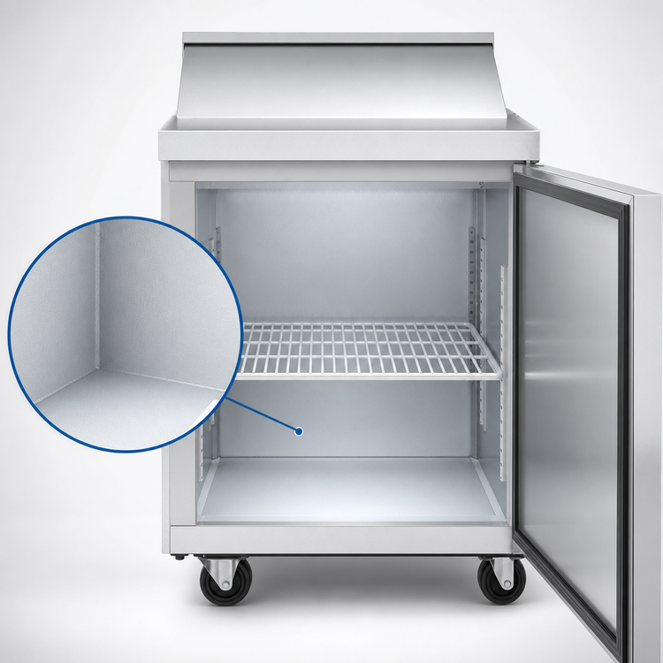 Product image #4 for Maxx Cold V-Series MegaTop 29-Inch Wide Salad and Sandwich Prep Table, 7 Cu Ft, 1 Solid Door