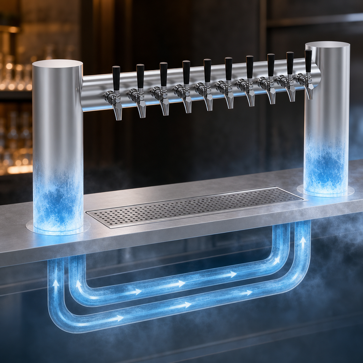 Product image #4 for Krowne Max-H Style 47-Inch Countertop Glycol-Cooled 10-Faucet Beer Tower