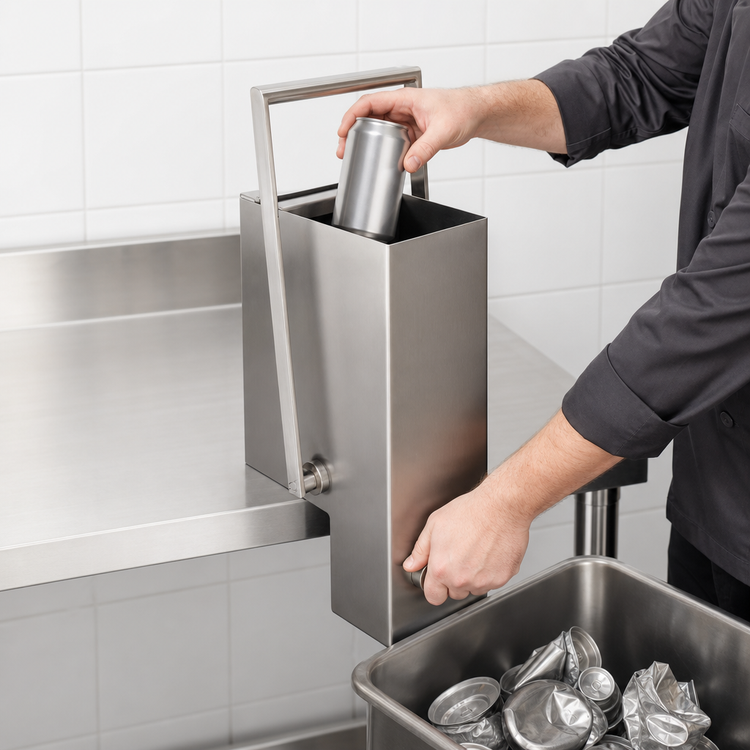 Product image #4 for Edlund CM-1000 S/S Table-Mount Manual Feed Stainless Steel Can Crusher