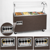 Thumbnail image #4 for Vollrath 2-Series Affordable Portable 4-Well Mobile Hot Food Station with Buffet Breath Guard, Enclosed Storage Base and Walnut Woodgrain Finish