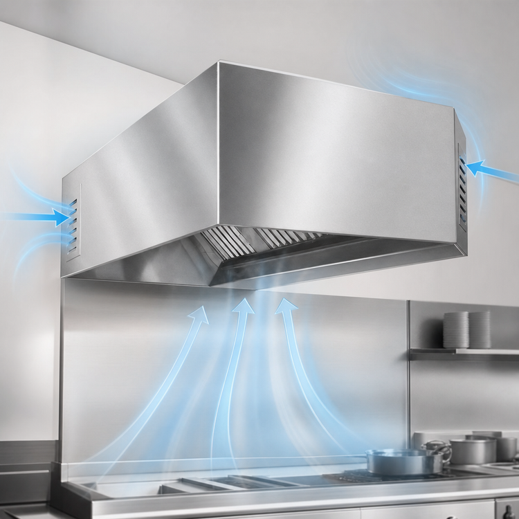 Product image #4 for SpecAir HEIA96-144 144-Inch Wall Type Make-Up Air Exhaust Hood