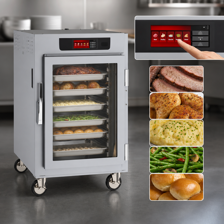 Product image #4 for Metro C5 8 Series 1/2 Height Mobile Controlled Temperature Holding Cabinet with Double-Pane Glass Doors, 8-Pan Capacity