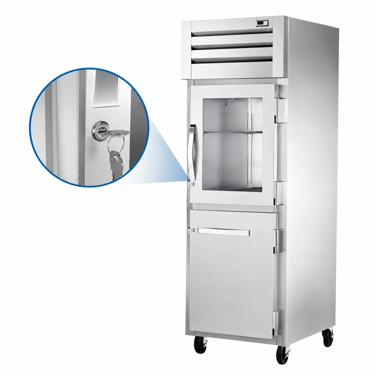 Product image #4 for True Spec Series 1-Section Reach-In Refrigerator with 1 Glass Half Door and 1 Stainless Steel Half Door