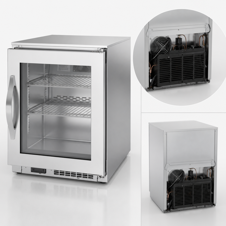 Product image #4 for Beverage-Air 20-Inch One-Section Undercounter Ice Cream Freezer with Glass Door, 2.25 Cu. Ft., Shallow Depth