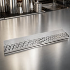 Thumbnail image #4 for John Boos UBDR-24 24 Inch Stainless Steel Underbar Drink Rail with Removable Perforated Grate