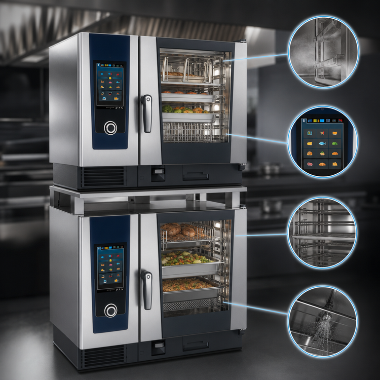 Product image #4 for RATIONAL iCombi Pro Double-Stack Full-Size Liquid Propane Combi Oven System, 208/240V, 1-Phase