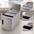 Thumbnail image #4 for Prestige Stainless Steel Underbar Trash Receptacle Cover with Sliding Cover and Hinged Front Door, 12 x 25 x 19 Inches