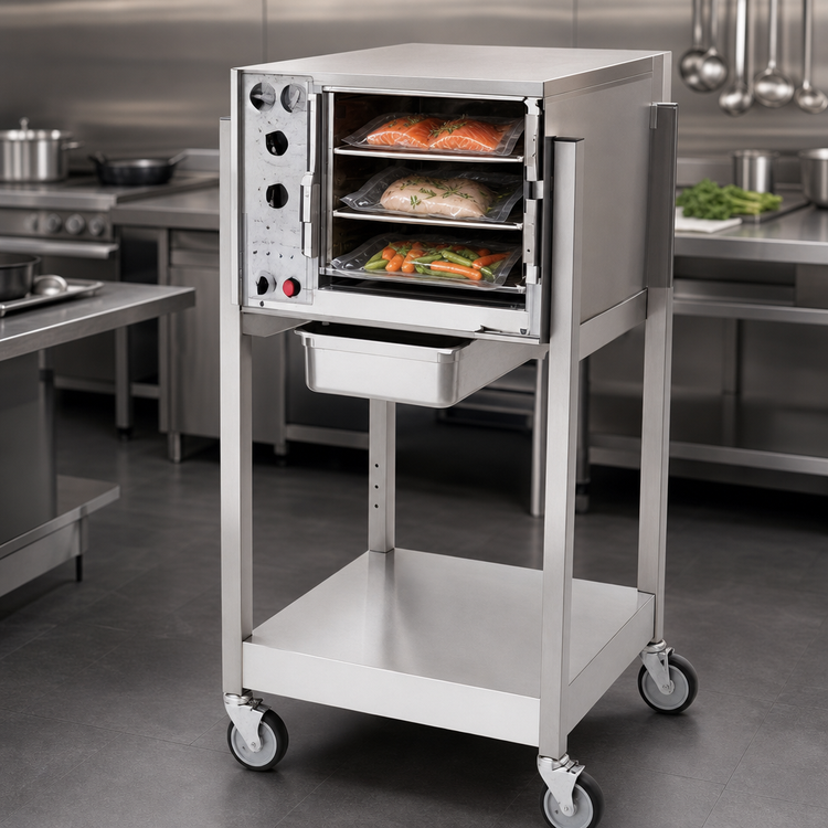 Product image #4 for AccuTemp Steam'N'Hold Boilerless Convection Steamer with Stand and Casters, 3-Pan, Electric, 208V