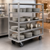 Thumbnail image #4 for Carter-Hoffmann T544 Aluminum 4-Shelf Open Queen Mary China & Silver Transporter