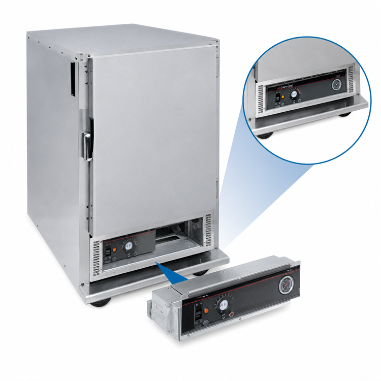 Product image #4 for Cres Cor Half-Size Mobile Insulated Heated Holding Cabinet with Bottom-Mount Heater, Dutch Doors, and 6 Pan Capacity