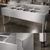 Thumbnail image #5 for Top Shelf TS Series 72-Inch Four-Compartment Stainless Steel Underbar Multi-Tank Sink Unit with Left and Right Drainboards
