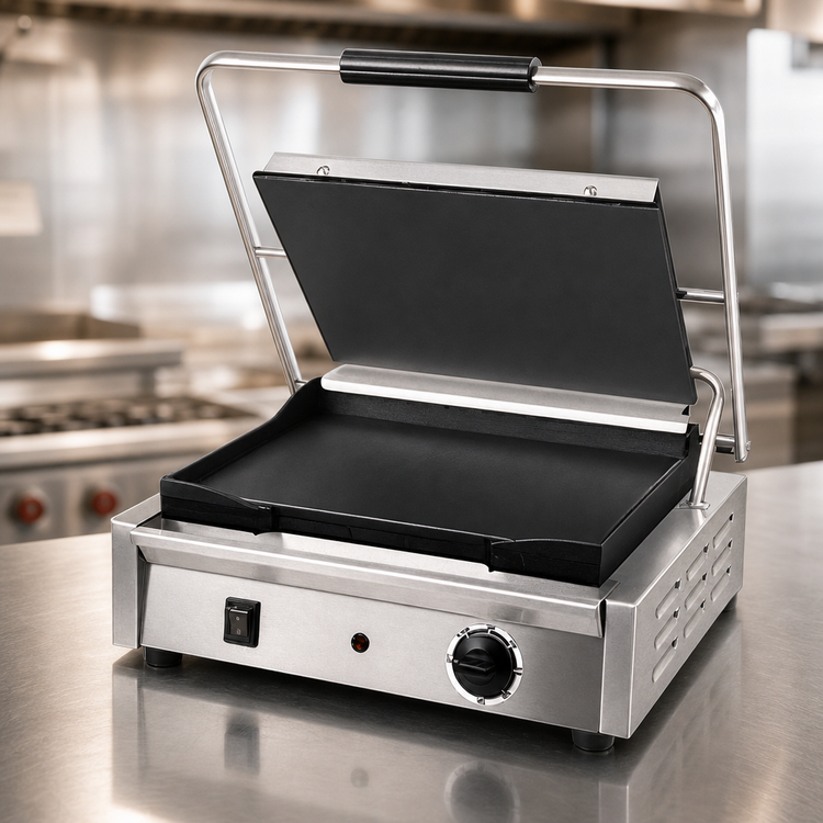 Product image #4 for Globe Countertop Sandwich Grill / Panini Press with 14 x 10-Inch Smooth Cast Iron Plates