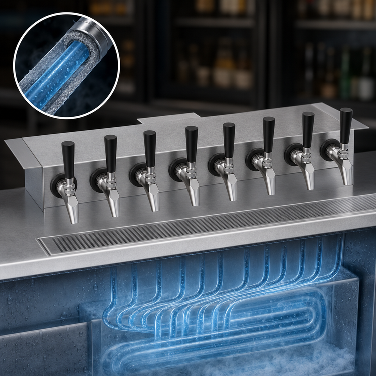 Product image #4 for Krowne 24-Inch Eight-Faucet Glycol-Cooled Undercounter Beer Tower