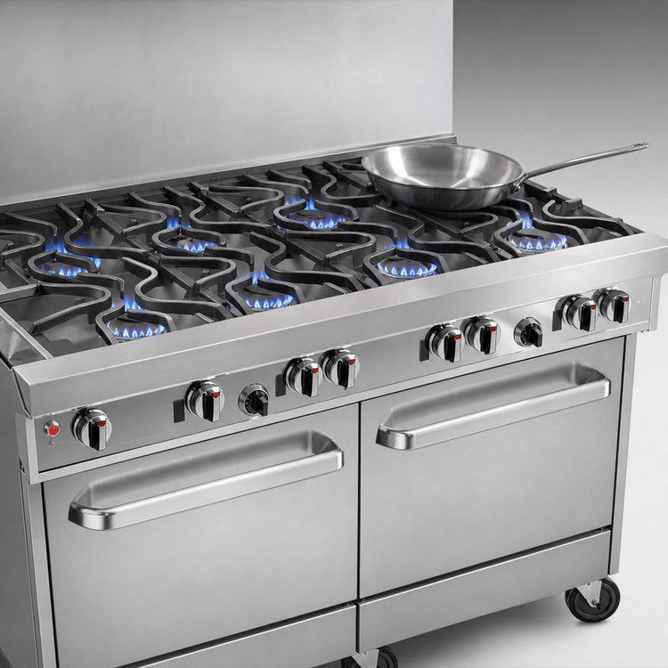 Product image #4 for Southbend Ultimate 60-Inch Gas Restaurant Range with 10 Open Burners, Convection Oven, and Cabinet Base