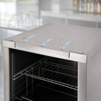 Thumbnail image #4 for BK Resources UBDW-21-GC242 24-Inch Underbar Glass Rack Cabinet, Drainboard Top, Open Front, 3-Rack Capacity, Stainless Steel