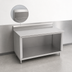 Thumbnail image #4 for John Boos Open Front Cabinet Base Work Table with 16-Gauge 300 Series Stainless Steel Top and 5-Inch Backsplash, 48 x 36 Inches