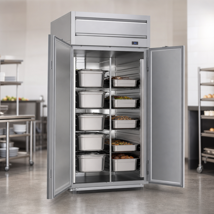 Product image #4 for Beverage-Air P Series Roll-Thru Warming Cabinet, 1-Section, 33.6 Cu. Ft., Full-Height Double Doors