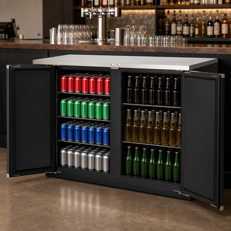 Product image #4 for Everest Refrigeration Two-Section Back Bar Refrigerator, 17.0 Cu. Ft., 57-3/4-Inch Wide, Solid Locking Doors